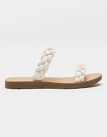 SODA Braided Dual Strap Bone Slide Sandals