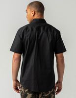 RSQ Solid Black Button Up Shirt