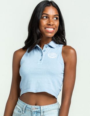RSQ Embroidered Light Blue Polo Tank
