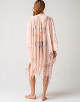 DO EVERYTHING IN LOVE Lace Pink Kimono