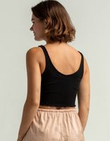 HEART & HIPS Black Knitted Pointelle Tank