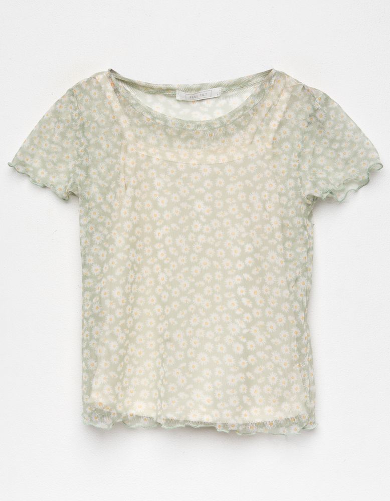 FULL TILT Daisy Mesh Girls Baby Tee