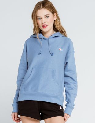 CHAMPION Reverse Weave Embroidered Sky Blue Hoodie