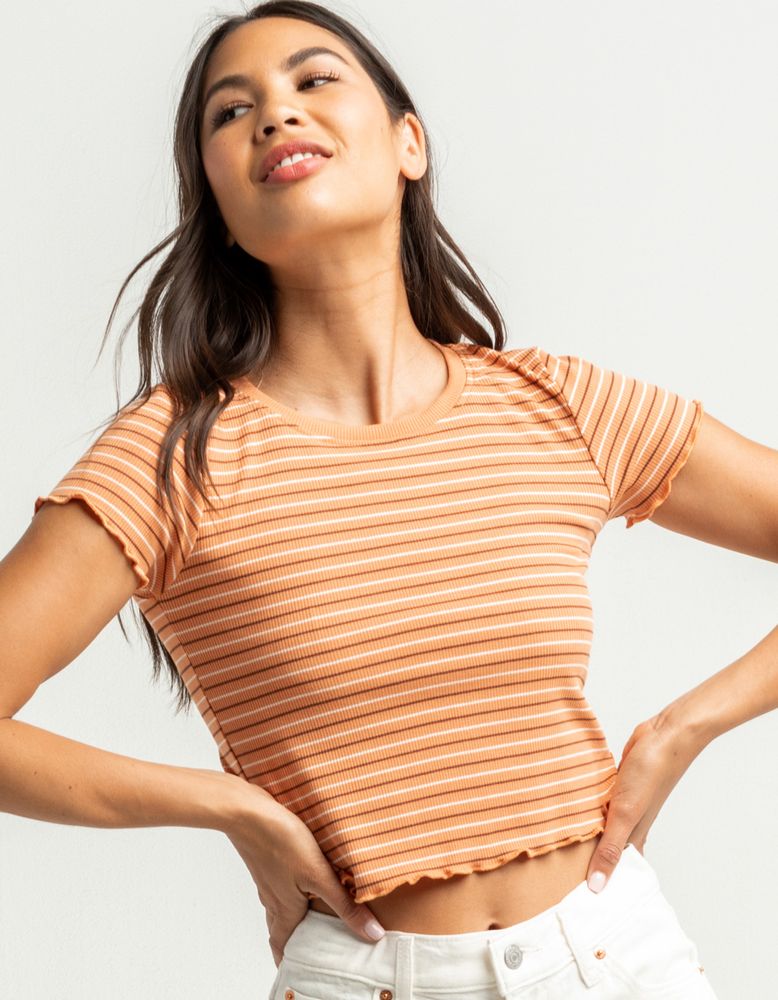 SKY AND SPARROW Stripe Crop Tee