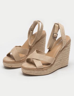 SODA Ankle Wedge Sandals