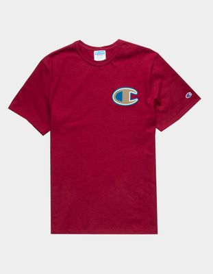 CHAMPION Infused Felt "C" Cranberry T-Shirt
