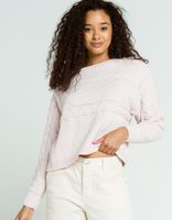 FULL TILT Chenille Cable Knit Dolman Pink Sweater