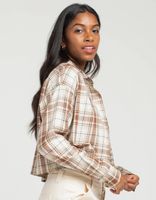 RSQ, Tops, Rsq Big Plaid Womens Crop Flannel Shirt