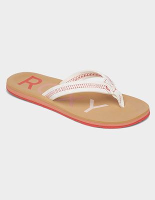 ROXY Vista III White & Pink Sandals