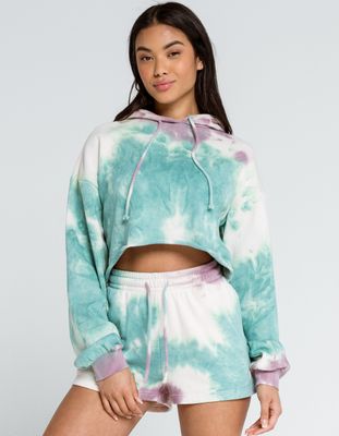 RSQ Tie Dye Cropped Hoodie