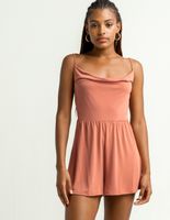 LOVE TREE Cowl Neck Mauve Romper