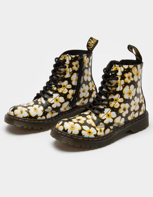 DR. MARTENS 1460 Pansy Fayre Lace Up Girls Boots