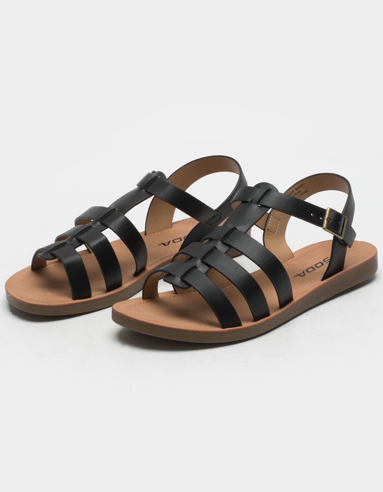 SODA Fisherman Black Sandals