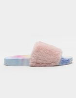 QUPID Tie Dye Faux Fur Slide Sandals