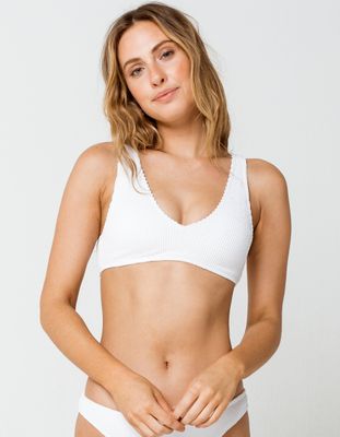 FULL TILT Textured White Bralette Bikini Top