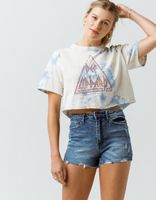 RSQ Curvy High Rise Frayed Denim Shorts