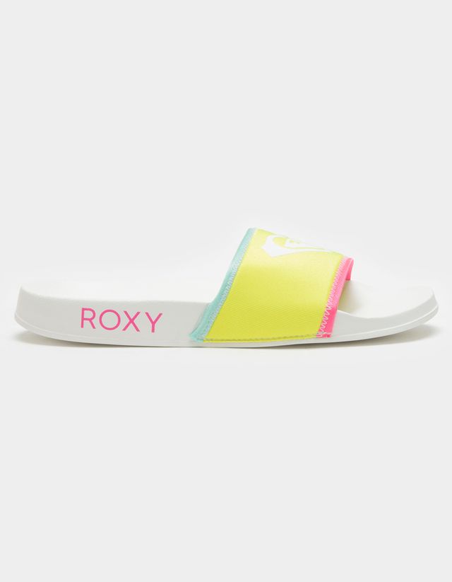 Roxy Women's Slippy Printed Sport Slide Sandal, Rainbow, 6