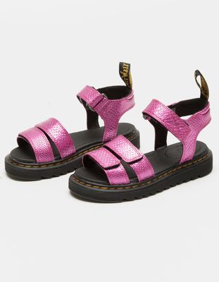DR. MARTENS Klaire Girls Pink Metallic Sandals