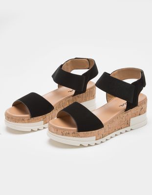 SODA Cork Wedge Sandals