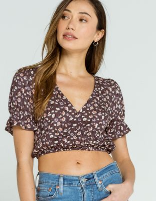 FULL TILT Surplice Crop Top