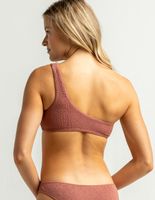 DAMSEL Croc Textured One Shoulder Bikini Top