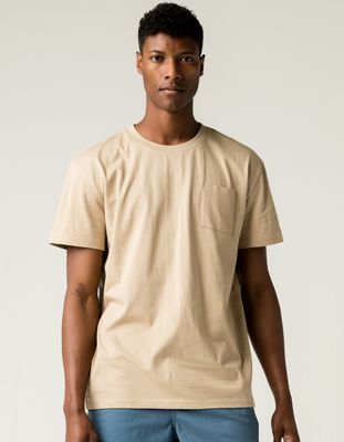 RSQ Oversized Solid Khaki Pocket Tee