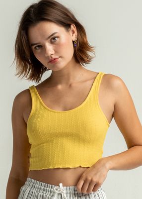 HEART & HIPS Yellow Knitted Pointelle Tank