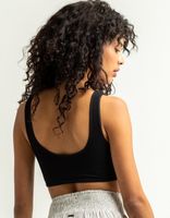 FULL TILT Ruched Seamless Black Bralette