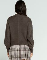 WEST OF MELROSE Get With Knit Charcoal Chunky Sweater