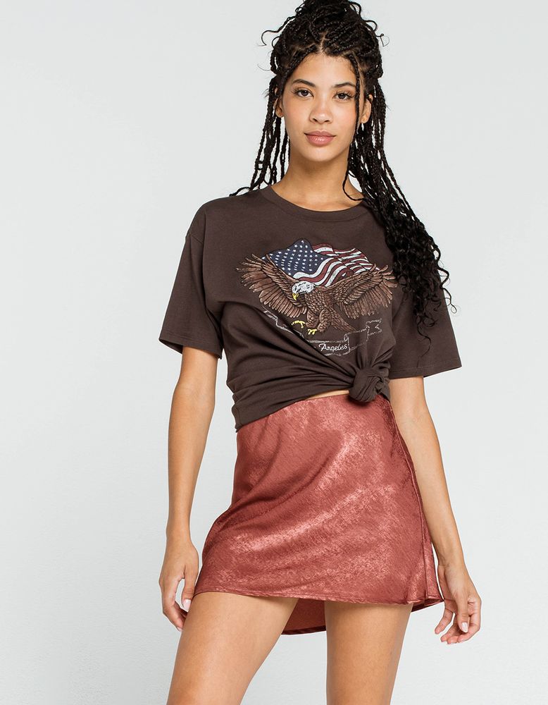 WEST OF MELROSE Smooth It Over Satin Mini Skirt