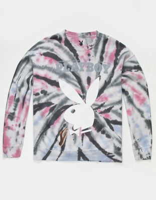 PLAYBOY Lockup Tie-Dye Crew Neck Sweatshirt