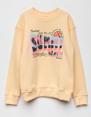 BILLABONG Postcard Greeting Girls Crew Sweatshirt (Little Girls, Big Girls)