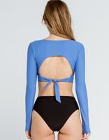 FULL TILT Open Back Sky Blue Crop Rash Guard