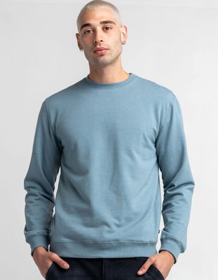 RSQ Solid Crew Neck Slate Blue Sweatshirt