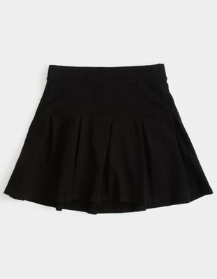FULL TILT Solid Drop Pleat Girls Black Tennis Skirt
