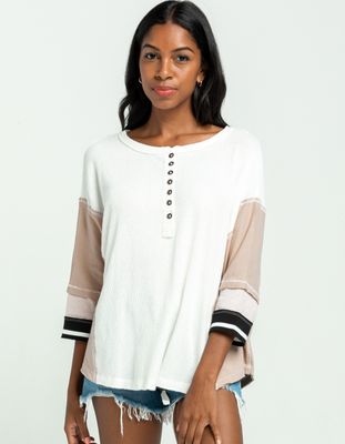 FREE PEOPLE Just Tip It Henley Top