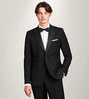 Modern Fit Black Peak Lapel Solid Tuxedo