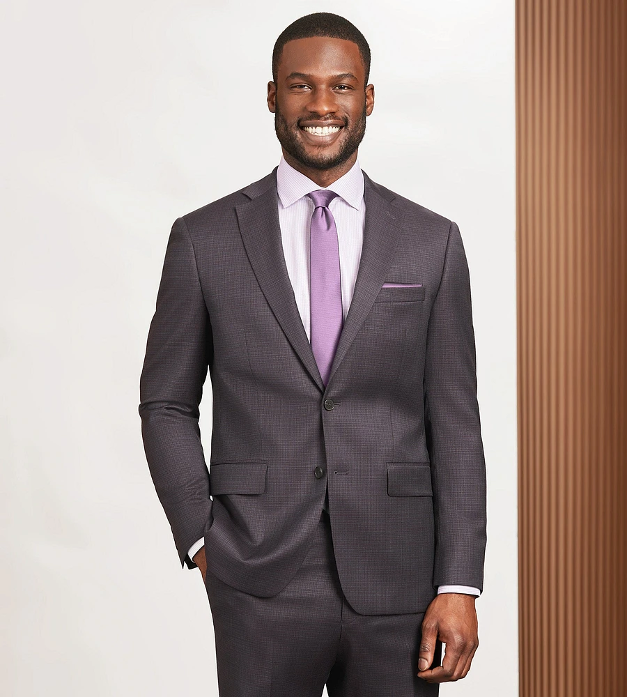 Modern Fit Burgundy Neat Suit Jacket