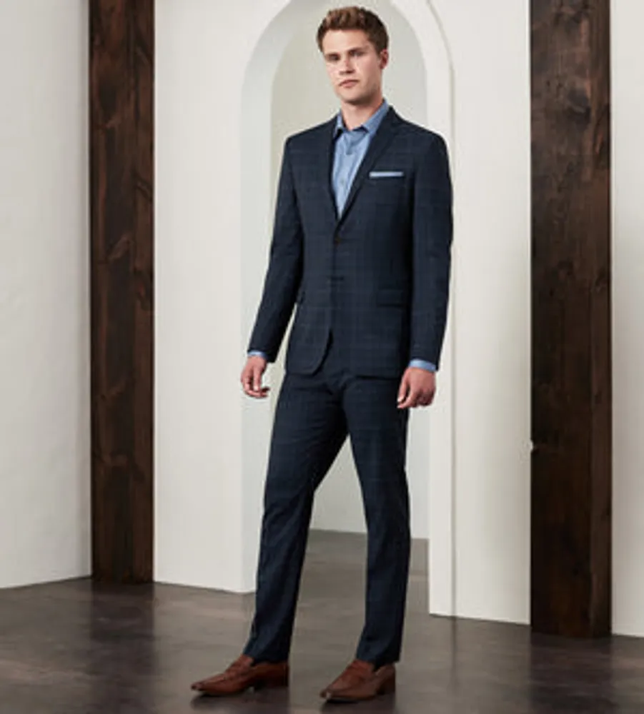 Slim Fit Stretch Check Suit