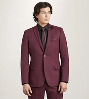 Modern Fit Burgundy Solid Suit