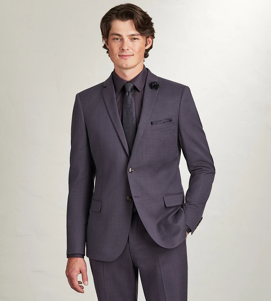 Slim Fit Deep Purple Solid Suit Jacket