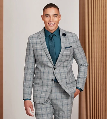 Modern Fit Plaid Suit