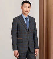 Slim Fit Blue Plaid Suit