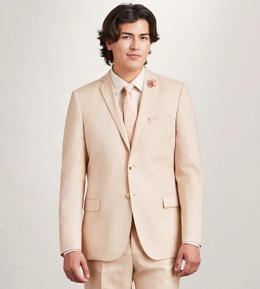 Modern Fit Pale Peach Solid Suit Jacket