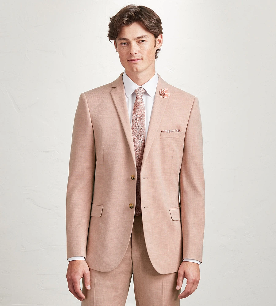 Slim Fit Pale Rose Solid Suit Jacket