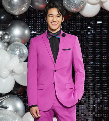 Bright Purple Suit Prom Look