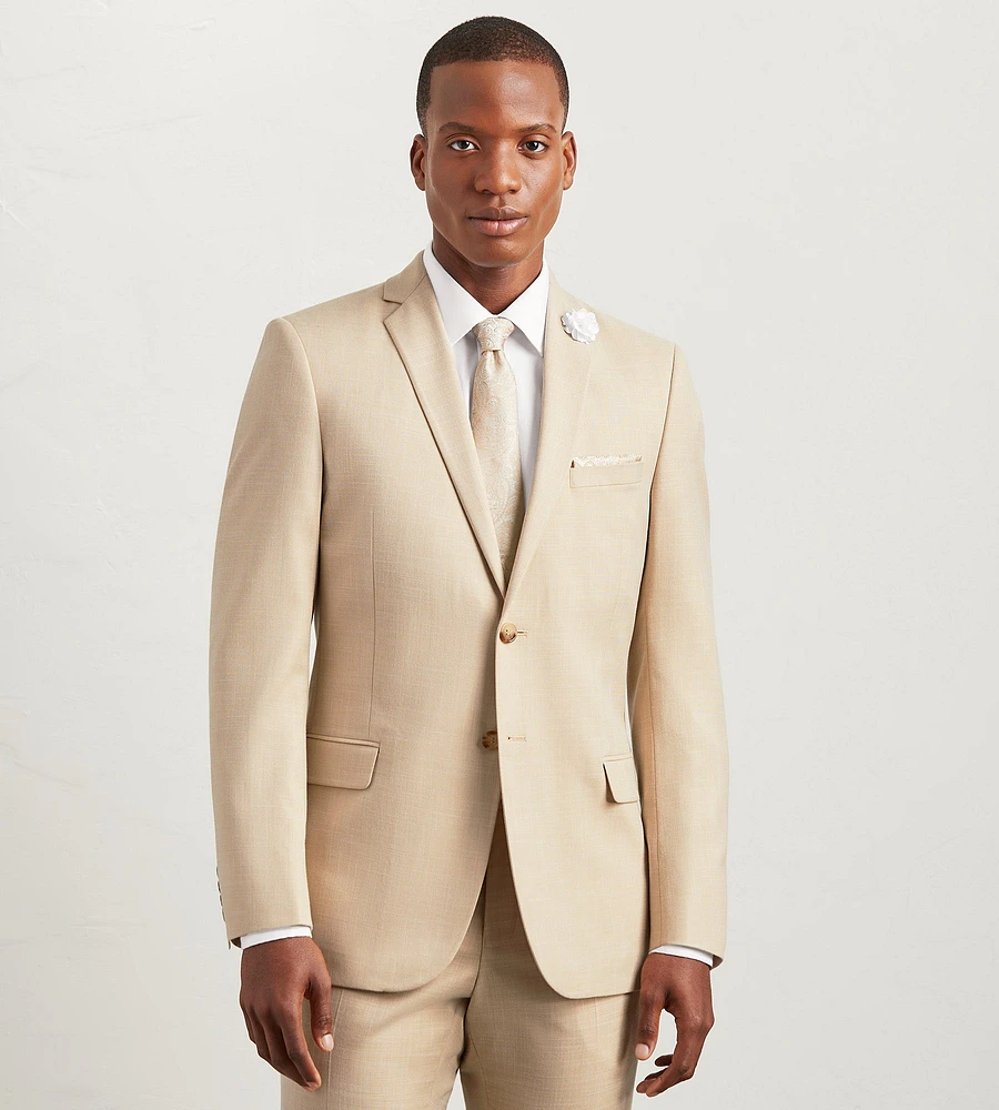 Modern Fit Wheat Solid Suit Jacket