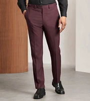 Modern Fit Burgundy Solid Suit Pants