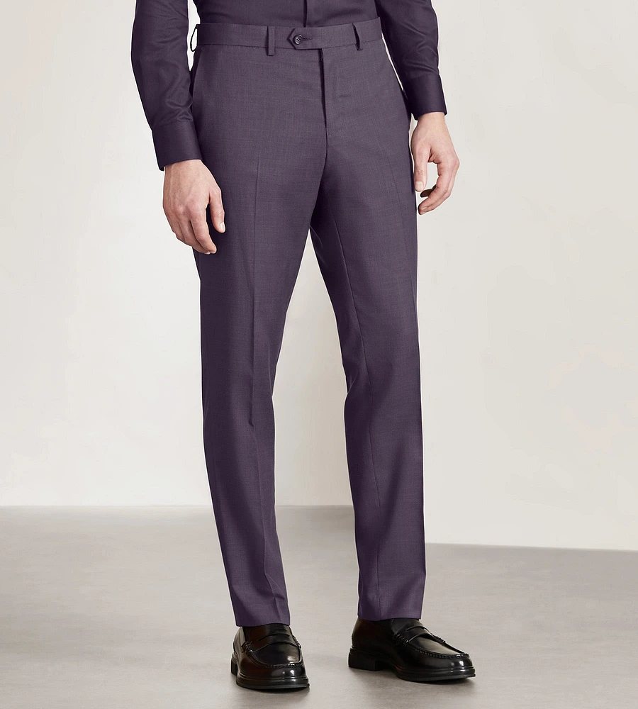 Slim Fit Deep Purple Solid Suit Pants