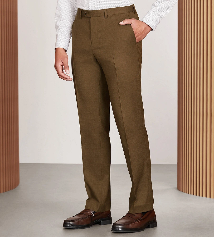 Modern Fit Caramel Solid Suit Pants